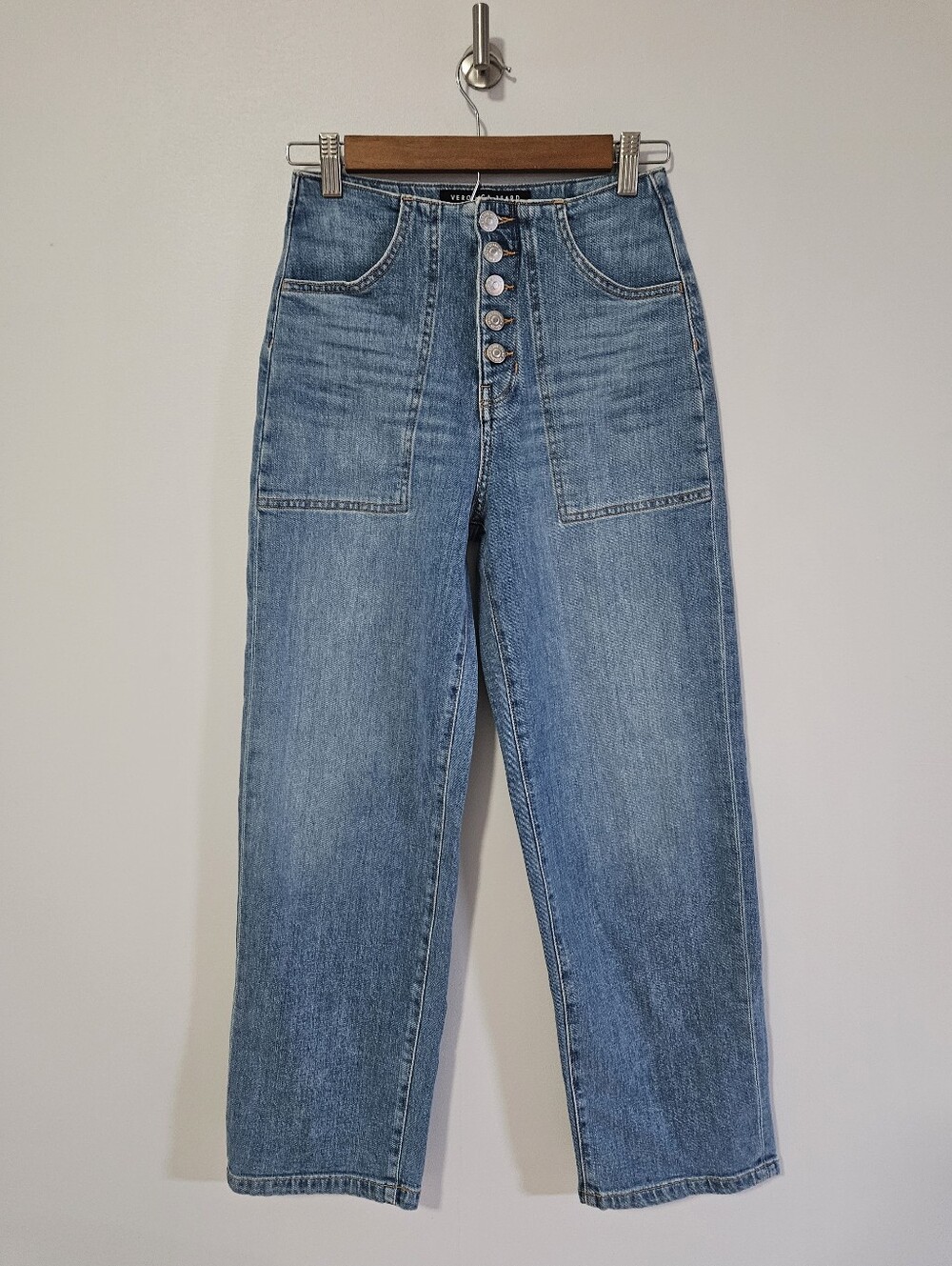 VERONICA BEARD Crosbie Wide Leg Jean Cropped Jean Lakeshore Size 24 High Waisted